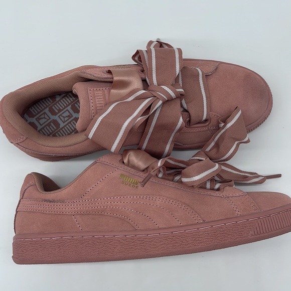 Puma Suede Heart Satin II Women's Shoes Cameo Brown-Cameo Brown 364084-03 - Picture 8 of 10